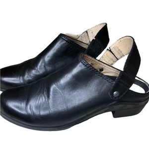 Ariat Black Leather Convertible Clogs Mules Slingback Shoes Slip On Size 9B
